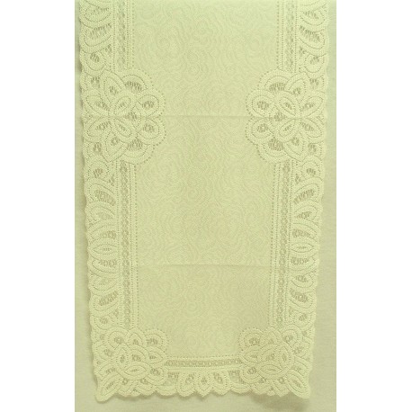 Table Runner Battenburg Paisley 14x36 Ivory Oxford House