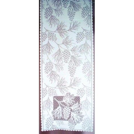 Table Runner Woodland 14x60 White Heritage Lace