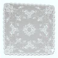 Floret White 36x36 Table Topper Heritage Lace