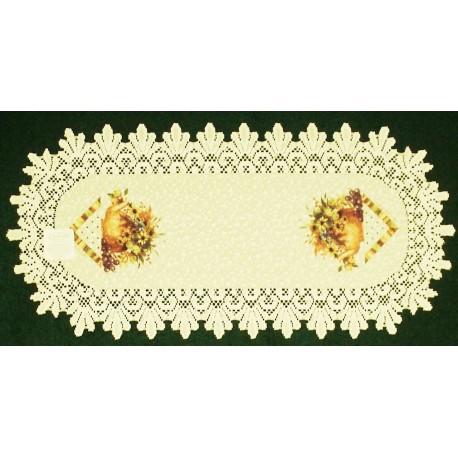 Table Runner Abundant Blessings 14x30 Ecru Heritage Lace