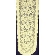 Table Runner Roses n Bows 14x70 Ivory Oxford House