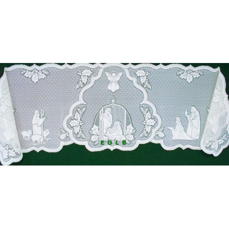Mantel Scarf Silent Night 20x90 White Heritage Lace