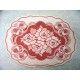 Placemat Roses n Bows 13x19 White On Red Set Of (4) Oxford House