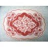 Placemat Roses n Bows 13x19 White On Red Set Of (4) Oxford House
