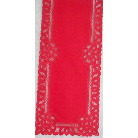 Table Runner Battenburg 14x50 Red Oxford House