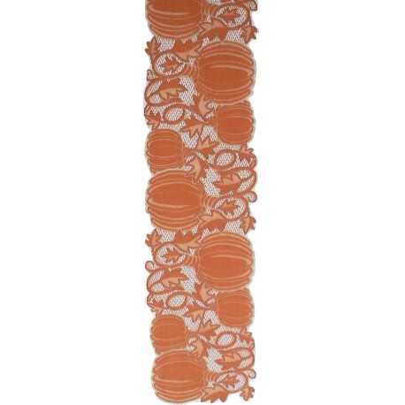 Table Runner Pumpkin Vine 14x60 Orange Heritage Lace