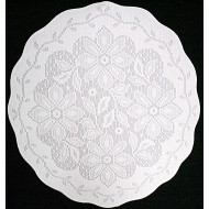 Doily Poinsettia 13 Round White On White Set Of (3) Oxford House
