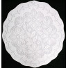 Poinsettia 13 Round White On White Set Of (3) Oxford House