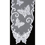 Table Runner Butterflies 12 x 54 White Heritage Lace