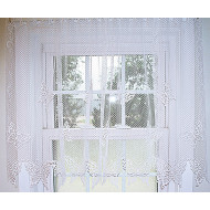 Butterflies Curtain Tier 60x30 White Heritage Lace