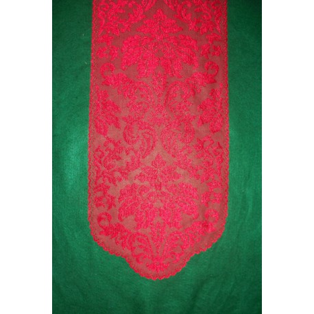 Table Runner Heritage Damask Red 14x49 Heritage Lace