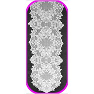 Table Runner Cleremont 14x72 White Heritage Lace