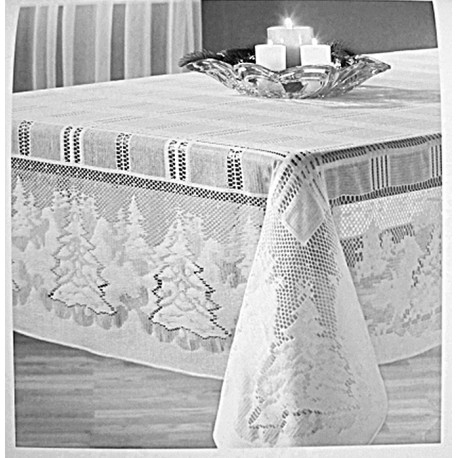 Tablecloth Winter's Eve 60x60 Square White Oxford House