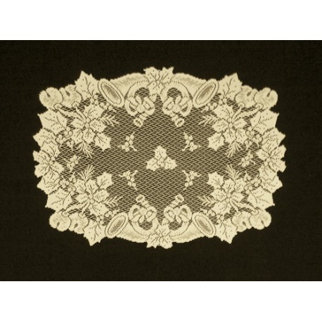 Doilies Christmas Horns 20x26 Ivory Oxford House