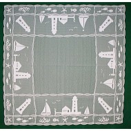 Table Topper Harbor Lights 42x42 White Heritage Lace