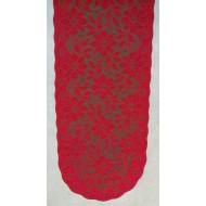 Table Runner Poinsettia 13x36 Red-Green Oxford House