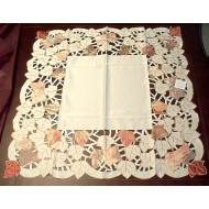 Table Topper Autumn Elegance 34x34 Cream Heritage Lace