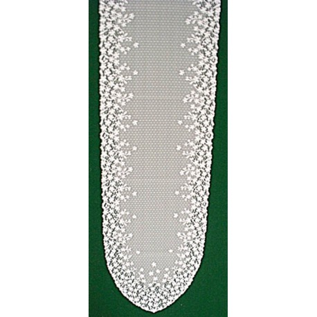 Blossom 12x46 White Table Runner Heritage Lace