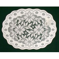 Placemats Poinsettia 13x19 White Set Of (4) Heritage Lace