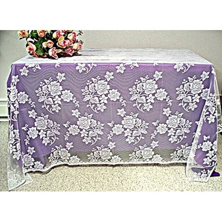 Tablecloths Rose Bouquet 52x70 White Oxford House