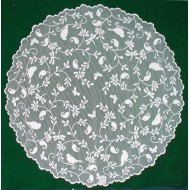 Bristol Garden 45 Inch Round White Table Topper Heritage Lace