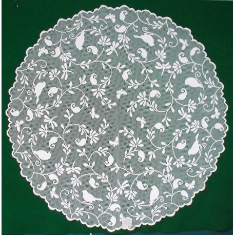 Bristol Garden 45 Inch Round White Table Topper Heritage Lace