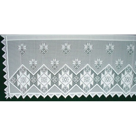 Curtain Tier Quilt Patch 60x24 White Oxford House