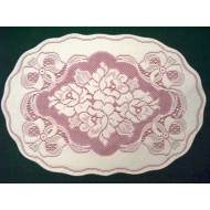 Placemats Roses n Bows Off White Mauve 14X20 Set Of (4) Heritage Lace