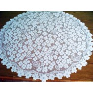 Table Topper Dogwood 42 Inch Round White Heritage Lace