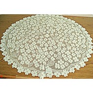 Table Topper Dogwood 42 Inch Round Ecru Heritage Lace